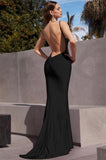 GLITTER STRETCH SATIN GOWN