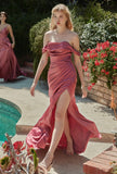 MAUVE ROSE SATIN GOWN