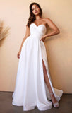 SATIN STRAPLESS BRIDAL BALL GOWN