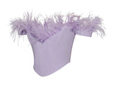 LAVENDER FEATHER TRIM CORSET TOP