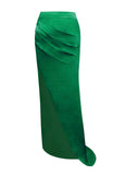 RYLEE HIGH SLIT SATIN SKIRT