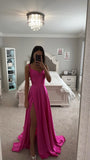 HOT PINK CINDERELLA SATIN GOWN