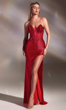 STRAPLESS HOT STONES CORSET GOWN