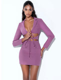 WYNN CUT OUT LONG SLEEVE MINI DRESS