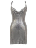 STAINLESS STEEL METAL MESH MINI DRESS