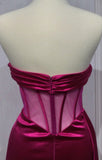 SATIN STRAPLESS CORSET GOWN