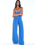 BLUE CORSET WIDE LEG JUMPSUIT