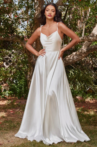 CINDERELLA WHITE SATIN GOWN