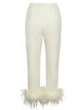 YASMIN SUIT FEATHER TRIM TROUSERS