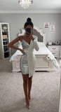 HALF SHINY HALF BLAZER MINI DRESS