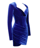 ROYAL BLUE VELVET DRESS