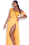 ORANGE SILK MAXI DRESS