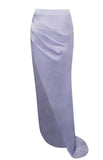 RYLEE HIGH SLIT SATIN SKIRT