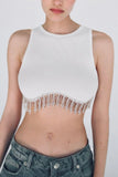 DIAMOND FRINGE CROP TOP