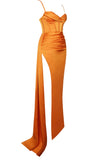 ROBE CORSET DRAPÉE ORANGE