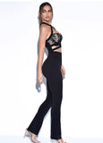 HALTER LACE JUMPSUIT