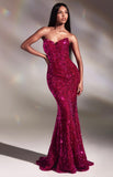 STRAPLESS SEQUIN SWEETHEART GOWN