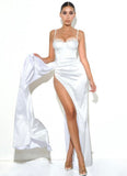 VANITY DRAPED SATIN GOWN