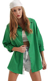 GREEN BUTTON UP