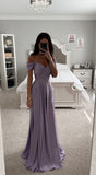 ROBE LIGNE A EN SATIN LAVANDE