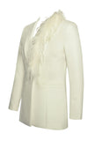 YASMIN SUIT FEATHER TRIM BLAZER