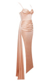 BLUSH DRAPED CORSET GOWN