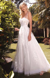 LACE BODICE A LINE BRIDAL GOWN