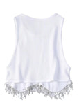 DIAMOND FRINGE CROP TOP