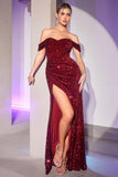 VELVET SEQUIN FITTED GOWN