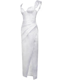 WHITE SWEETHEART SATIN GOWN