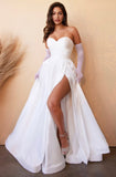 SATIN STRAPLESS BRIDAL BALL GOWN