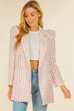 PLAID LONG BLAZER