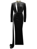 ROBE EN VELOURS NOIR