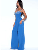 BLUE CORSET WIDE LEG JUMPSUIT