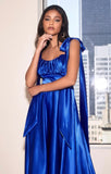 A LINE SOFT SATIN GOWN