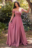 MAUVE ROSE A-LINE SATIN GOWN