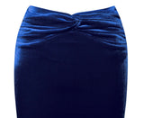 ROYAL BLUE VELVET FLARE SKIRT