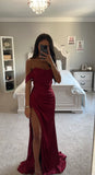 BURGUNDY SATIN GOWN