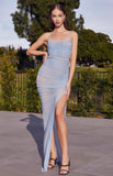 RUCHED FITTED GOWN