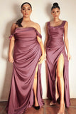 MAUVE ROSE SATIN GOWN