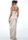 CHAMPAGNE CRYSTAL SATIN GOWN