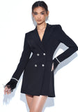 FUR SLEEVE BLAZER DRESS