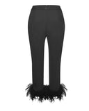 YASMIN SUIT FEATHER TRIM TROUSERS