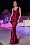 SATIN DRAPED GOWN