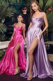 HOT PINK CINDERELLA SATIN GOWN