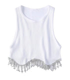 DIAMOND FRINGE CROP TOP