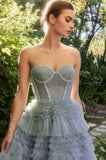 CORSET PRINCESS TULLE RUFFLE BALL GOWN