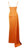 ROBE CORSET DRAPÉE ORANGE