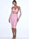 LILLIANA LACE UP BANDAGE DRESS