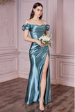 ROBIN BLUE SATIN GOWN